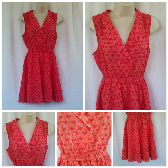 Cooperative dress Size S Orange pink flamingos - Picture 6 of 8
